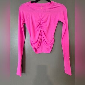 FP Movement by Free People Fuchsia Ruched Long Sleeve Top
